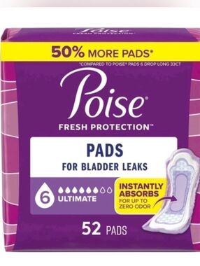Poise Fresh Protection Ultimate Incontinence Pads Size 6- 52 Count